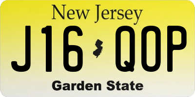 NJ license plate J16QOP