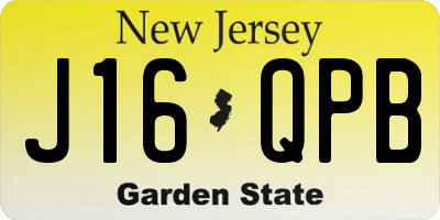 NJ license plate J16QPB