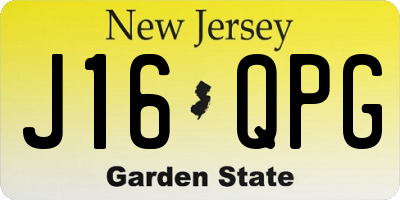 NJ license plate J16QPG