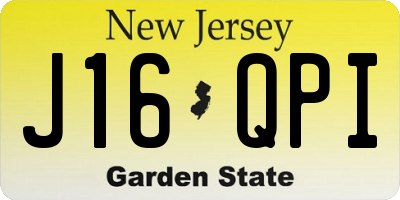 NJ license plate J16QPI