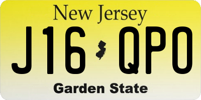NJ license plate J16QPO