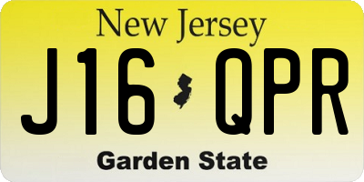 NJ license plate J16QPR