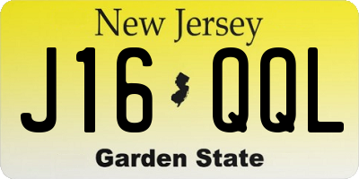 NJ license plate J16QQL