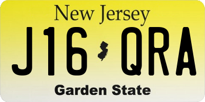 NJ license plate J16QRA
