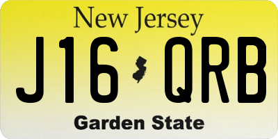 NJ license plate J16QRB