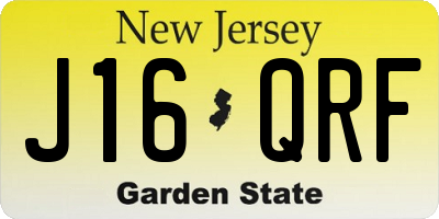 NJ license plate J16QRF