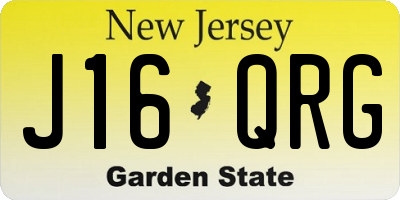 NJ license plate J16QRG