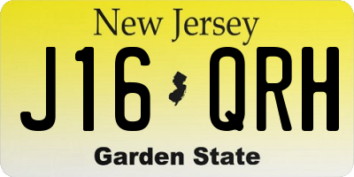 NJ license plate J16QRH