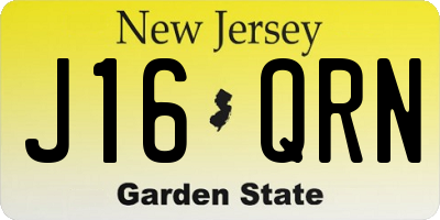 NJ license plate J16QRN