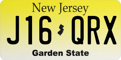 NJ license plate J16QRX