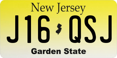 NJ license plate J16QSJ