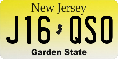NJ license plate J16QSO