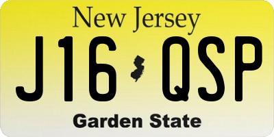 NJ license plate J16QSP