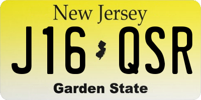 NJ license plate J16QSR