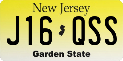 NJ license plate J16QSS