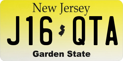 NJ license plate J16QTA