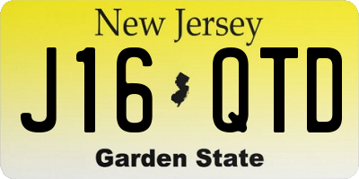 NJ license plate J16QTD