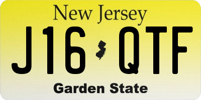 NJ license plate J16QTF