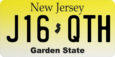 NJ license plate J16QTH