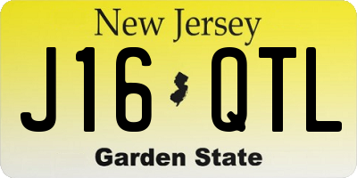 NJ license plate J16QTL