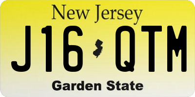 NJ license plate J16QTM