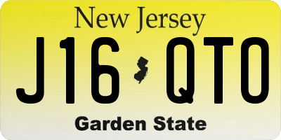 NJ license plate J16QTO