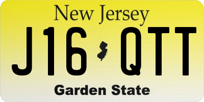NJ license plate J16QTT