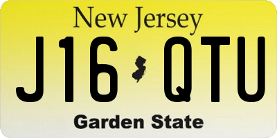 NJ license plate J16QTU