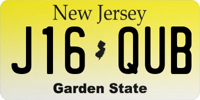 NJ license plate J16QUB