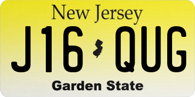 NJ license plate J16QUG