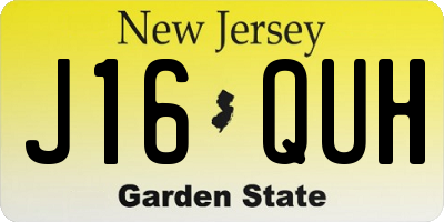 NJ license plate J16QUH