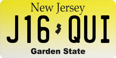 NJ license plate J16QUI