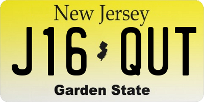 NJ license plate J16QUT