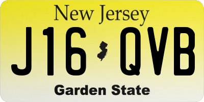NJ license plate J16QVB