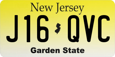 NJ license plate J16QVC