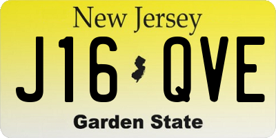 NJ license plate J16QVE