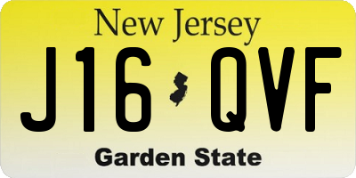 NJ license plate J16QVF