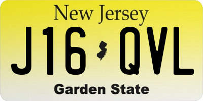 NJ license plate J16QVL