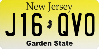 NJ license plate J16QVO