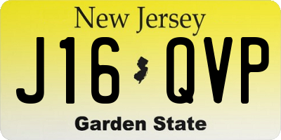 NJ license plate J16QVP