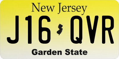 NJ license plate J16QVR