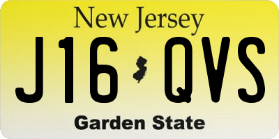 NJ license plate J16QVS