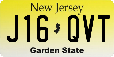 NJ license plate J16QVT