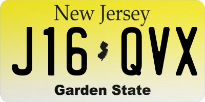 NJ license plate J16QVX