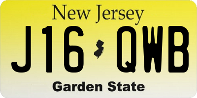NJ license plate J16QWB