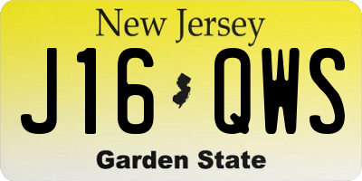 NJ license plate J16QWS