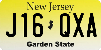 NJ license plate J16QXA