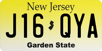 NJ license plate J16QYA