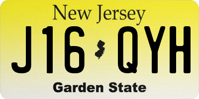 NJ license plate J16QYH