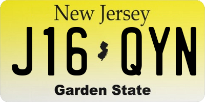 NJ license plate J16QYN